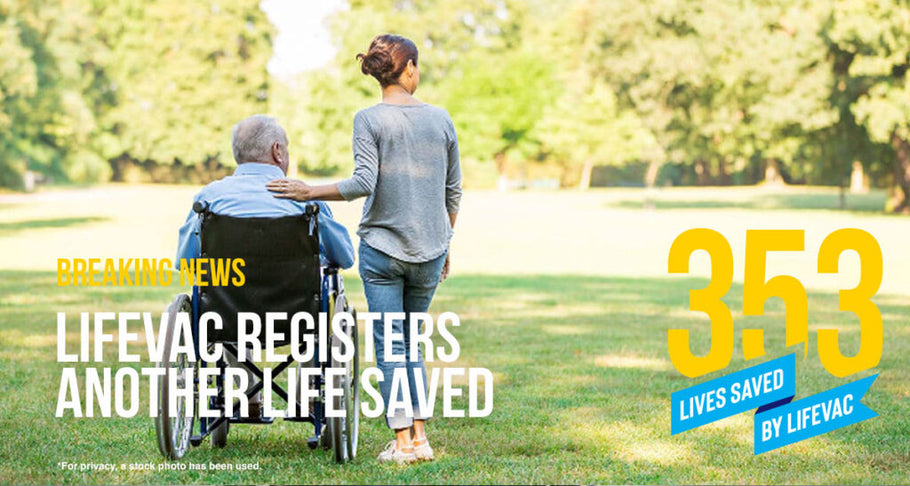 LifeVac is delighted to share news of our 352nd life saved It was reported to the team at LifeVac Europe, that a 23-year-old male who has Spina Bifida came into difficulty while eating a chicken bite.  The food had become lodged in his airway creating a f